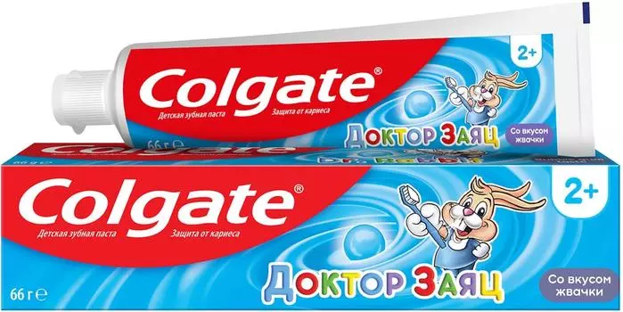 Зубная паста детская Colgate Доктор Заяц защита от кариеса с фторидом со вкусом жвачки 50мл