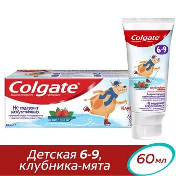 Зубная паста детская Colgate 6-9 защита от кариеса с фторидом для детей от 6 до 9 лет со вкусом клубники и мяты 60мл