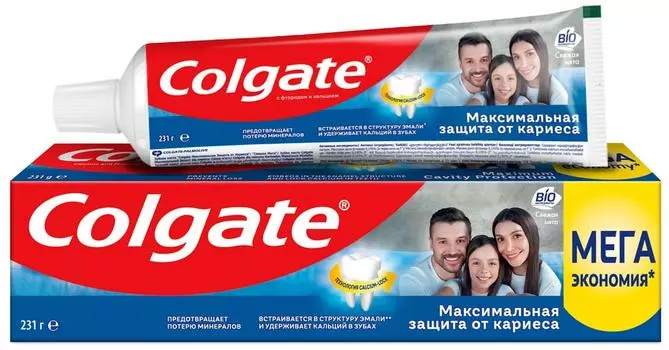 Зубная паста Colgate Максимальная защита от кариеса Свежая мята с комплексом кальция и фторида 150мл