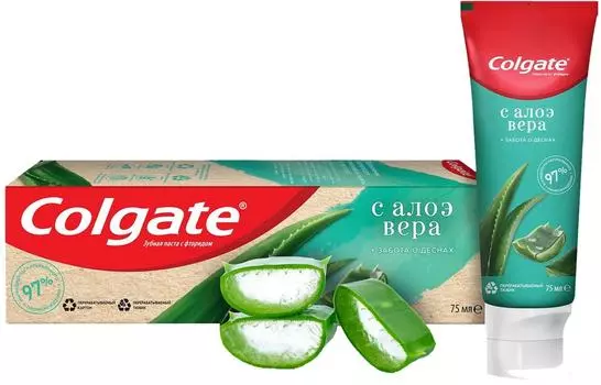 Зубная паста Colgate Naturals Забота о Деснах с Алоэ Вера с натуральными ингредиентами 75мл