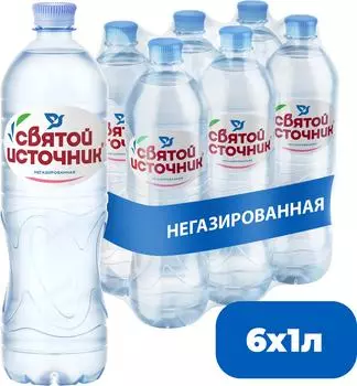 Вода Святой Источник питьевая негазированная 1л (упаковка 6 шт.)