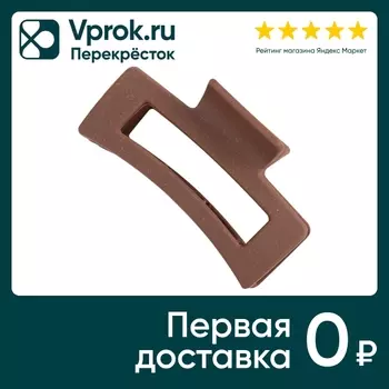 Заколка краб Kosmo shtuchki Прямоугольный большой коричневый
