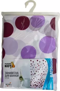 Занавеска для ванны Рыжий кот SC-PE-06 180*180см