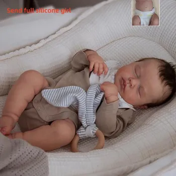 Кукла Reborn Boy с корнями ручной работы, 19 дюймов, Реалистичная спящая кукла возрождения LOULOU, полностью силиконовая имитация куклы, детская игрушка для ванной, подарок на день рождения