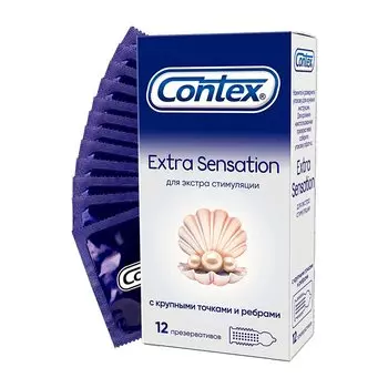 Contex Extra Sensation Презервативы с крупными точками и ребрами 12 шт