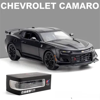 1/24 литой сплав Chevrolet Camaro спортивная модель автомобиля игрушечная модель автомобиля звук свет инерционный механизм коллекция игрушек для детей подарки жёлтый