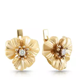 Серьги с английским замком из золота С-14009
