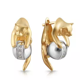 Серьги с английским замком из золота С-24030