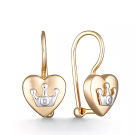 Серьги с французским замком из серебра 02-2271/000Б-06