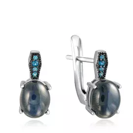 Серебряные серьги с сапфирами E-DRGR00927-SP-SPC