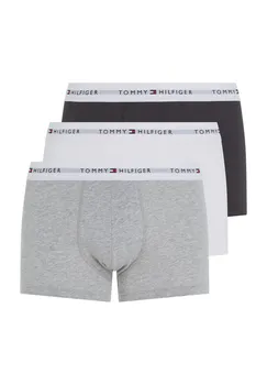 Мужские трусы Signature Cotton Essentials, 3 пары брюк с поясом с логотипом TOMMY HILFIGER, серый
