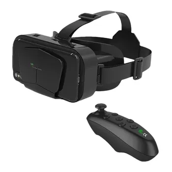 Очки виртуальной реальности VR для домашнего просмотра 3D VR-шлем, подходящий для мобильных телефонов с большим экраном 4,7–7 дюймов, поддержка игрового контроллера None GamePad чёрный