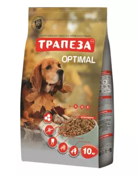Трапеза Optimal Сухой корм для взрослых собак всех пород живущих в городских условиях, 10 кг