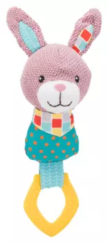 Trixie Игрушка Junior Кролик с кольцом, ткань/полиэстер, 23 см