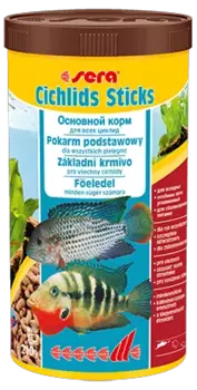 Sera cichlid sticks корм для цихлид, палочки, бн. 1000 мл