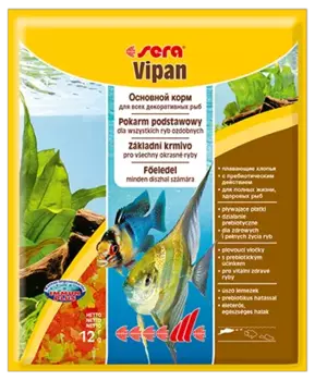 Sera vipan корм для декоративных рыб хлопья, пак. 12 г