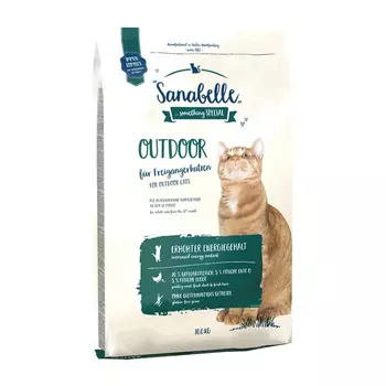 Sanabelle Outdoor корм для взрослых активных и часто бывающих на улице кошек, с домашней птицей, 10 кг