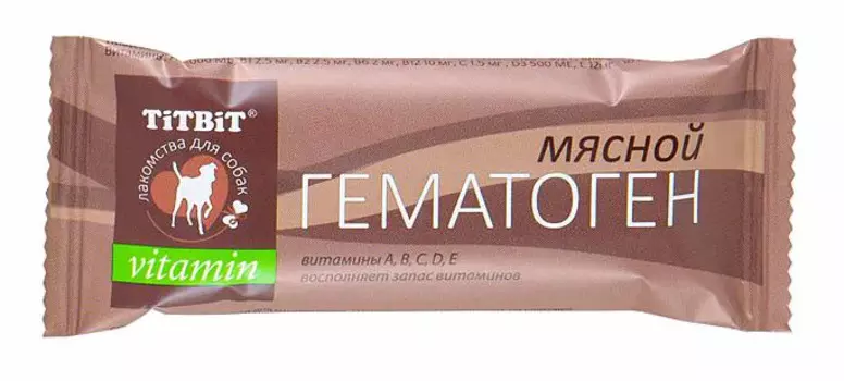 TiTBiT Лакомство Гематоген мясной Витамин (35 гр.) для собак