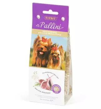 TiTBiT Лакомство для собак печенье Pallini с ягненком