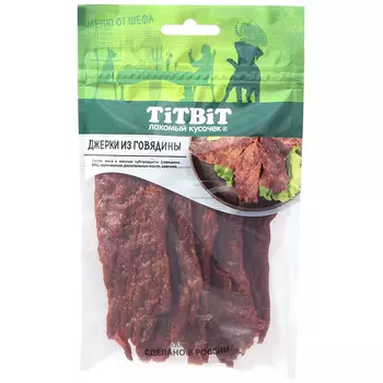TiTBiT Лакомство Джерки мясные из говядины для собак, 70 гр.