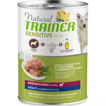 Trainer Natural консервы для собак средних и крупных пород, с кониной и горохом, 400г