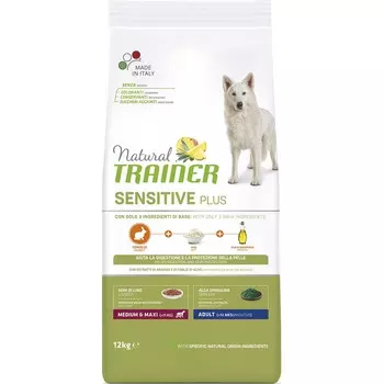 Trainer Natural корм сухой для собак сенситив плюс для средних и крупных породс кроликом и рисом