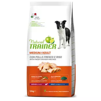 Trainer Natural Medium корм для собак средних пород, с курицей и рисом