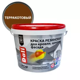 краска dali для кровли, цоколя, фасада, резиновая терракотовая 12 кг