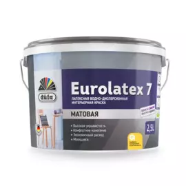 краска dufa eurolatex 7 матовая, база с, 2,5л