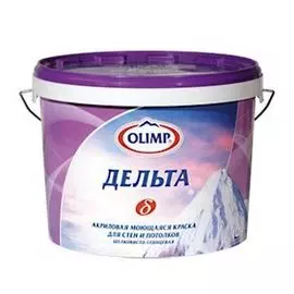 Краска ОЛИМП Дельта акриловая шелк.-гл. моющаяся 10,0л