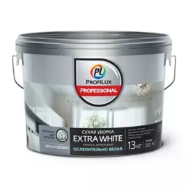 краска profilux professional extra white сухая уборка акриловая база а, 13кг