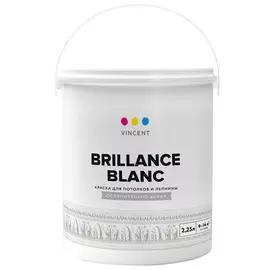 краска vincent brillance blanc для стен, потолков и лепнины 2,25л