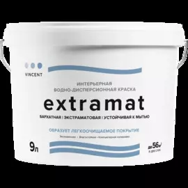 краска vincent extramat бархатная для стен и потолков 9л