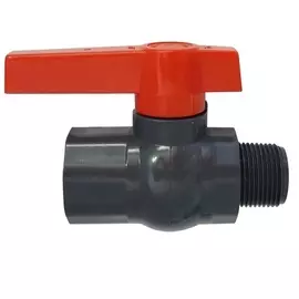 кран шаровой 3/4" в/н ручка из абс-пластика (серый)