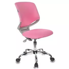 Кресло детское Бюрократ KD-7/TW-13A розовый TW-13A крестовина хром колеса серый (пластик серый)