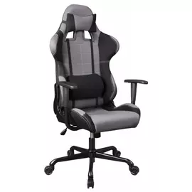 Кресло игровое Бюрократ 771/GREY+BL две подушки серый крестовина металл