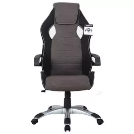 кресло компьютерное brabix techno gm-002 ткань черный/серый/белый
