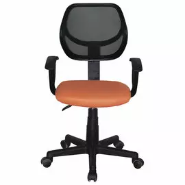 Кресло компактное Brabix flip mg-305, ткань tw, оранжевое/черное, 531920