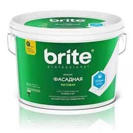 краска brite professional фасадная матовая база а, 9 л