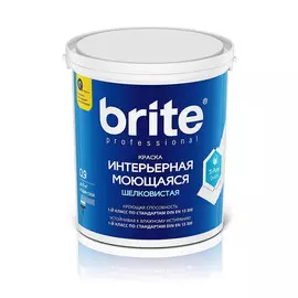 краска brite professional интерьерная моющаяся шелковистая база а, 0,9 л