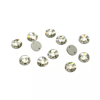 438-61-302 Стразы пришивные Риволи, 2 отверстия Crystal 10мм. 12 шт. Preciosa