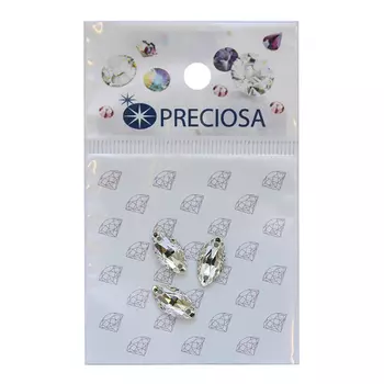 438-64-301 Стразы пришивные Наветта, 2 отверстия Crystal 12x6мм. 3 шт. Preciosa