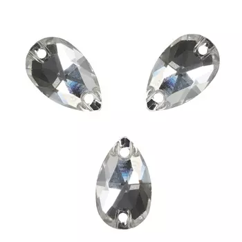 438-67-301 Стразы пришивные Груша, 2 отверстия Crystal 12*7мм. 3 шт. Preciosa