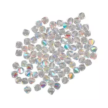 451-69-302 Бусины Биконус Crystal AB 3,6x4мм. 100 шт. Preciosa