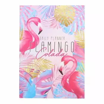 4640778 Ежедневник в тонкой обложке 'Flamingo Colada' А5, 80 листов