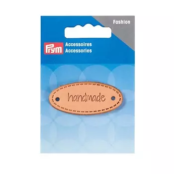 403796 Этикетка handmade кожа натур.овал.1шт. Prym