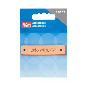 403797 Этикетка кожа 'made with love' прямоуг.1шт. Prym