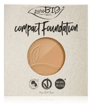 Компактная пудра - наполнитель SPF 10 puroBIO Cosmetics Compact Foundation, оттенок 03 9 г