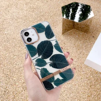 Чехол для телефона с несколькими листьями и цветами для Iphone 14 12 11 13 Pro Max Xr X Xs 7 8 Plus, прозрачный твердый чехол For iPhone 6 6S