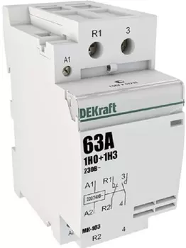 Контактор DEKraft 18086DEK модульный 1НО+1НЗ 63А 230В МК-103